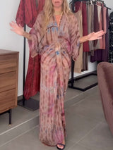 Kindara - Printed Kimono Dress