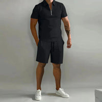 Laurenz - Men Luxury Polo And Shorts Set Summer