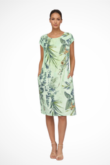 Vestito estivo casual da donna con vestibilità comoda e stampa botanica