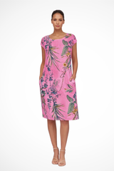 Vestito estivo casual da donna con vestibilità comoda e stampa botanica