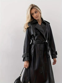 Trench Coat para Mulher - Estilo Longo com Cinto na Cintura
