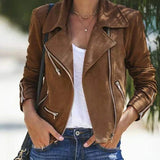 Arvenza - Womens Zip Leather Jacket