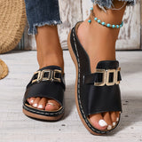 Ameliora – Sandale plate slip-on cu cataramă pentru femei