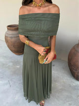 Tolinda - Robe maxi en mesh à une épaule