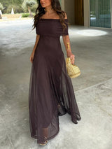 Tolinda - Robe maxi en mesh à une épaule