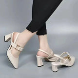 Clairenne – Mary Jane slingback con tacco largo