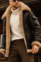 Chaqueta de cuero volante estilizada Camel para hombres - Especial invierno