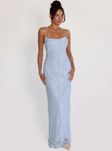Women's Floral Maxi Dress with Thin Straps