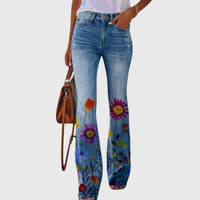Pantalon large à fleurs