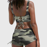 Cyzrel - Costume da bagno bikini a due pezzi mimetico