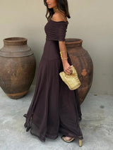 Tolinda - Robe maxi en mesh à une épaule