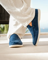 Men's Suede-Look Slip-On Loafers with Comfort Sole