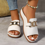 Ameliora – Sandale plate slip-on cu cataramă pentru femei