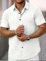 Lightweight Linen Blend Short Sleeve Shirt