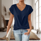 Charlisse – V Neck Twist Hem Blouse Women
