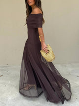 Tolinda - Robe maxi en mesh à une épaule