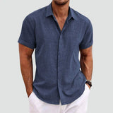 Men's Short-Sleeved Linen Shirt for Summer Days