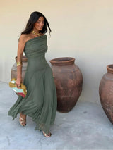 Tolinda - Robe maxi en mesh à une épaule