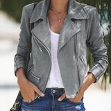 Arvenza - Womens Zip Leather Jacket