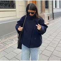 Manteau court pour femmes – Double boutonnage avec boutons