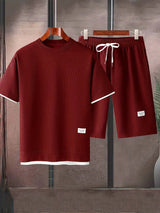 Waffle Knit T-Shirt Short Co-ord Set