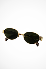 Lunettes de soleil ovales pour femmes avec monture en métal