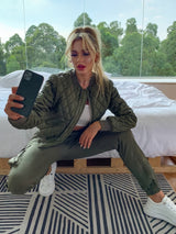 Zarelle – Chaqueta acolchada para mujer con cremallera frontal