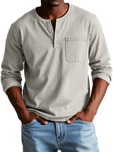 Erick – Chemise Henley décontractée à manches longues pour hommes