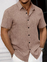 Lightweight Linen Blend Short Sleeve Shirt