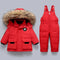 Cappotto invernale caldo per bambini con collo in pelliccia