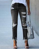 Zarelia - Womens Distressed Denim Jeans