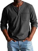 Erick – Chemise Henley décontractée à manches longues pour hommes