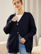 Alenya – Women’s Oversized Cardigan with V-Neck and Button Fastening