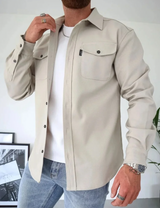 Veste-chemise décontractée pour homme avec fermeture à boutons et poches poitrine