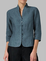 Eleanora - Womens Blouse With Stand Collar