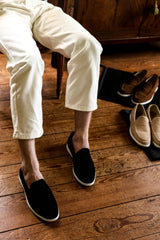 Men's Suede-Look Slip-On Loafers with Comfort Sole
