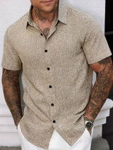 Lightweight Linen Blend Short Sleeve Shirt