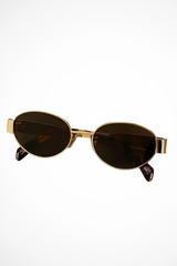 Lunettes de soleil ovales pour femmes avec monture en métal