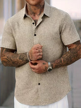 Lightweight Linen Blend Short Sleeve Shirt