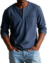 Erick – Chemise Henley décontractée à manches longues pour hommes