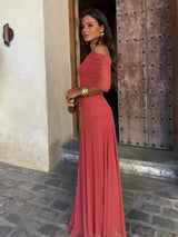 Tolinda - Robe maxi en mesh à une épaule