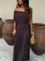 Tolinda - Robe maxi en mesh à une épaule