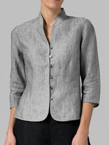 Eleanora - Womens Blouse With Stand Collar