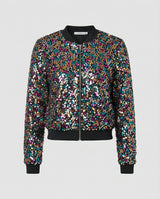 Zafrina - Womens Sequin Bomber Jacket