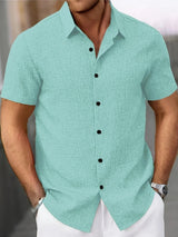 Lightweight Linen Blend Short Sleeve Shirt