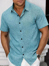 Lightweight Linen Blend Short Sleeve Shirt