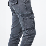 Men's Stretch Cargo Jeans – Casual Slim Fit Denim Pants