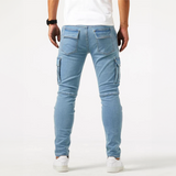 Men's Stretch Cargo Jeans – Casual Slim Fit Denim Pants