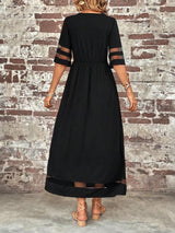 Isabellure – Sheer Panel Maxi Dress Women