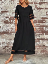 Isabellure – Sheer Panel Maxi Dress Women